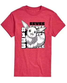 Мужская футболка с рисунком pokemon eevee AIRWAVES, красный