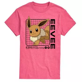 Мужская футболка с рисунком Pokemon Eevee Stats Licensed Character
