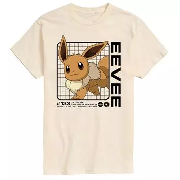 Мужская футболка с рисунком Pokemon Eevee Stats Licensed Character