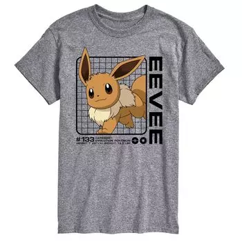 Мужская футболка с рисунком Pokemon Eevee Stats Licensed Character