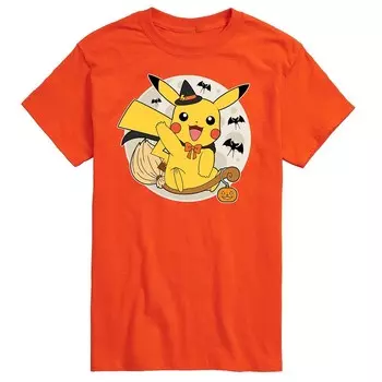 Мужская футболка с рисунком Pokemon Pikachu Moon Witch Licensed Character, оранжевый