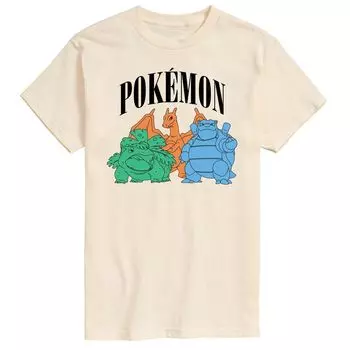 Мужская футболка с рисунком Pokemon Venusaur, Charizard и Blastoise Group Licensed Character