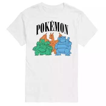Мужская футболка с рисунком Pokemon Venusaur, Charizard и Blastoise Group Licensed Character