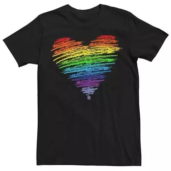 Мужская футболка с рисунком Pride Love Wins Rainbow Heart Licensed Character, черный
