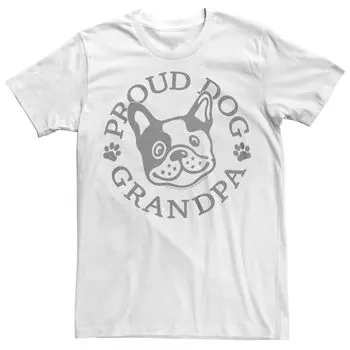 Мужская футболка с рисунком Proud Dog Grandpa French Bulldog Licensed Character