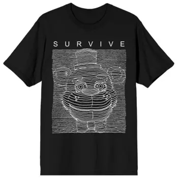 Мужская футболка с рисунком радиолинии Five Nights at Freddy's Survive Licensed Character, черный