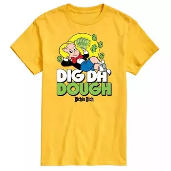 Мужская футболка с рисунком Richie Rich Dig Da' Dough Licensed Character