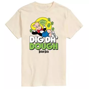 Мужская футболка с рисунком Richie Rich Dig Da' Dough Licensed Character