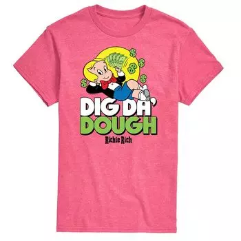 Мужская футболка с рисунком Richie Rich Dig Da' Dough Licensed Character