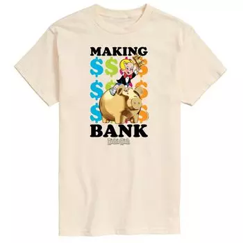 Мужская футболка с рисунком Richie Rich Making Bank Licensed Character