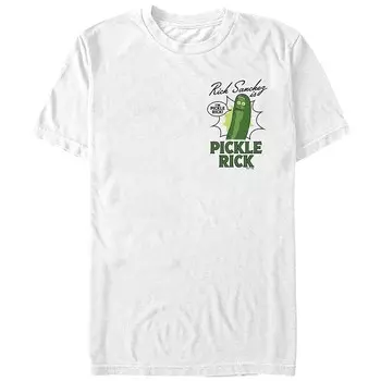 Мужская футболка с рисунком Rick And Morty Pickle Rick Licensed Character, белый
