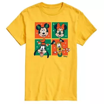 Мужская футболка с рисунком «Рождественская сетка» Disney's «Микки Маус и друзья», желтый