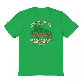 Мужская футболка с рисунком «Рождественские каникулы» National Lampoon's Happy Christmas Licensed Character, цвет Irish Green