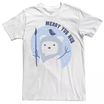 Мужская футболка с рисунком «Рождественский эвок» Merry Yub Nub Star Wars