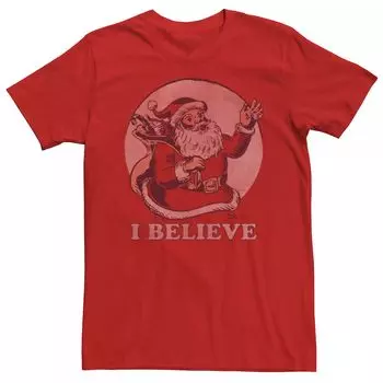 Мужская футболка с рисунком Санта-Клауса I Believe Christmas Licensed Character