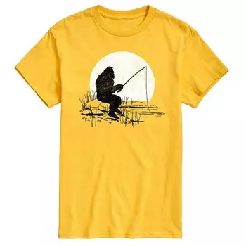 Мужская футболка с рисунком Sasquatch Fishing Licensed Character, желтый