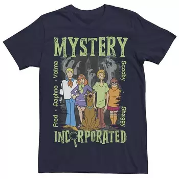 Мужская футболка с рисунком Scooby-Doo Mystery Incorporated Licensed Character, темно-синий