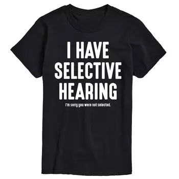 Мужская футболка с рисунком Selective Hearing Licensed Character, черный