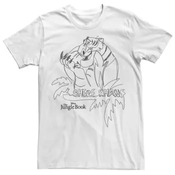 Мужская футболка с рисунком Шер Хана Disney's The Jungle Book Licensed Character, белый