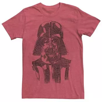 Мужская футболка с рисунком шлема и текстом Star Wars