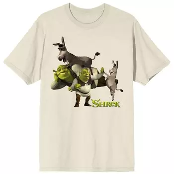 Мужская футболка с рисунком «Шрек Осел и Шрек» Licensed Character, кремовый