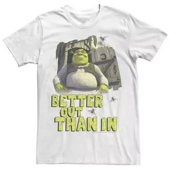Мужская футболка с рисунком Shrek Outhouse Better Out Than In Quote Licensed Character