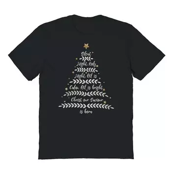 Мужская футболка с рисунком Silent Night Word Tree Licensed Character, черный