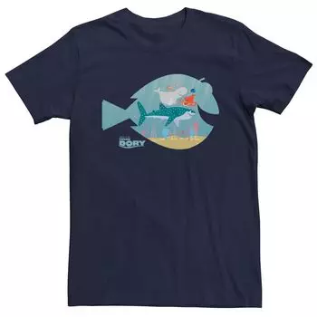 Мужская футболка с рисунком силуэта Disney Pixar в поисках Дори Licensed Character