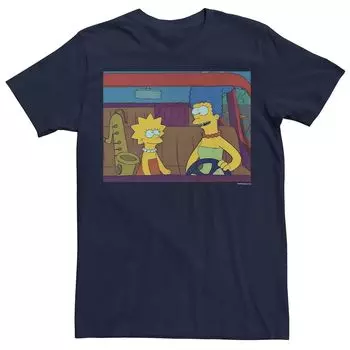Мужская футболка с рисунком «Симпсоны», Мардж и Лиза, сцена вождения Licensed Character