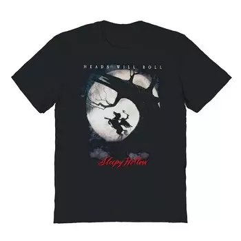 Мужская футболка с рисунком Sleepy Hollow Heads Will Roll Licensed Character, черный