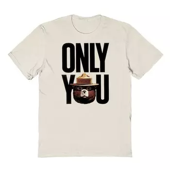 Мужская футболка с рисунком Smokey Bear Only You Licensed Character, цвет Beige Khaki