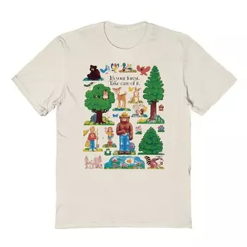 Мужская футболка с рисунком Smokey Bear Take Care Of It Licensed Character, цвет Beige Khaki