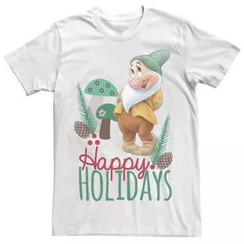 Мужская футболка с рисунком Snow White Bashful Happy Holidays Disney
