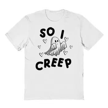 Мужская футболка с рисунком So I Creep Halloween Licensed Character, белый