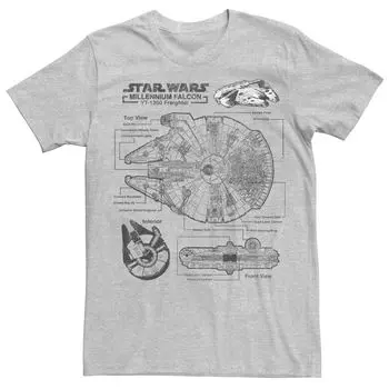 Мужская футболка с рисунком «Сокол тысячелетия по Звездным войнам» Star Wars