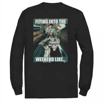 Мужская футболка с рисунком «Сокол тысячелетия «Звездные войны»» «Flying Into The Weekend Like» Licensed Character