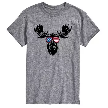 Мужская футболка с рисунком солнцезащитных очков Moose Americana Licensed Character, серый