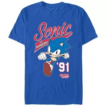 Мужская футболка с рисунком Sonic The Hedgehog '91 Licensed Character, цвет Royal