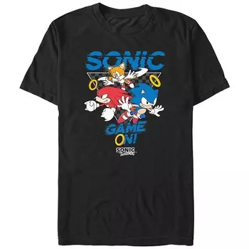 Мужская футболка с рисунком Sonic The Hedgehog Game Licensed Character, черный