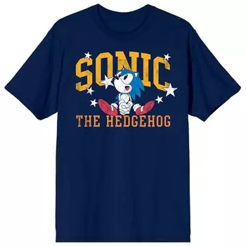 Мужская футболка с рисунком Sonic The Hedgehog Sonic Licensed Character, синий