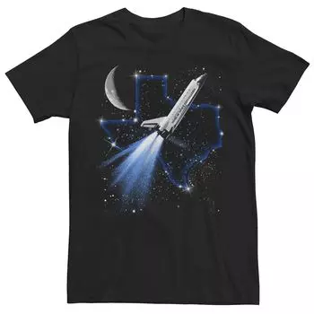 Мужская футболка с рисунком Space Texas Rocket Launch Moon Stars Galaxy Licensed Character