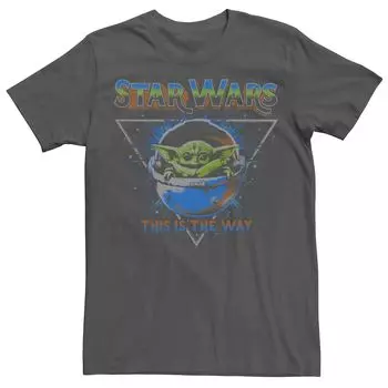 Мужская футболка с рисунком Star Wars The Mandalorian Baby Yoda Space Ride Licensed Character