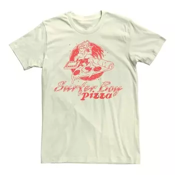 Мужская футболка с рисунком Stranger Things Surfer Boy Pizza Licensed Character, цвет Natural