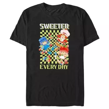 Мужская футболка с рисунком Strawberry Shortcake Sweeter на каждый день Licensed Character, черный