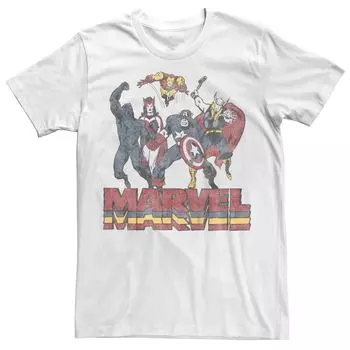 Мужская футболка с рисунком супергероев в винтажном стиле из комиксов Marvel Licensed Character