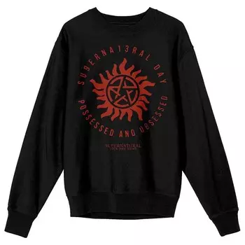 Мужская футболка с рисунком Supernatural Day Possessed And Obsessed Licensed Character, черный