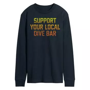Мужская футболка с рисунком "Support Local Dive Bar" Licensed Character