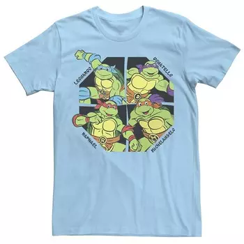 Мужская футболка с рисунком Teenage Mutant Ninja Turtles Main Guys Licensed Character, цвет Light Blue