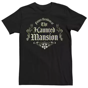 Мужская футболка с рисунком The Haunted Mansion Future Resident Licensed Character, черный