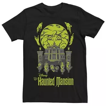 Мужская футболка с рисунком The Haunted Mansion Singing Busts Madame Leota House Licensed Character, черный